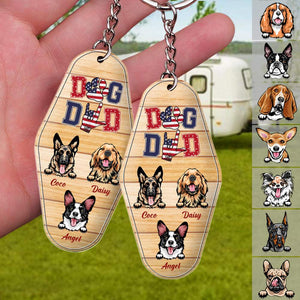 GeckoCustom Dog Dad Vintage Keychain, Dog Lover Gift, Custom Dog Breed HN590 1 Piece / 3"H x 1.5"W
