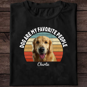 GeckoCustom Dogs Are My Favorite People Vintage Retro Photo Shirt, Personalized Custom Photo Shirt H458