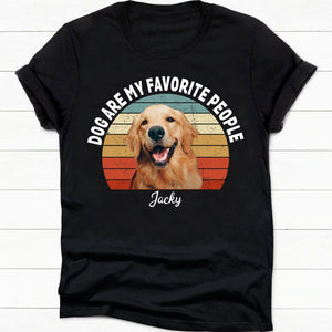 GeckoCustom Dogs Are My Favorite People Vintage Retro Photo Shirt, Personalized Custom Photo Shirt H458