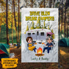 GeckoCustom Drive Slow Drunk Campers Matter Couple Chibi Outdoor Camping Garden Flag HN590 Without flagpole