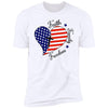 GeckoCustom Faith Family Freedom Heart American Flag Shirt H402 Premium Tee / White / S
