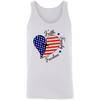 GeckoCustom Faith Family Freedom Heart American Flag Shirt H402 Unisex Tank Top / White / X-Small