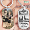 GeckoCustom Father And Daughter Hunting Partners For Life Hunter Metal Keychain HN590 No Gift box / 1.77" x 1.06"