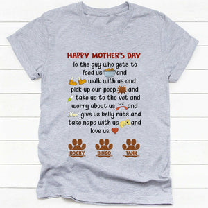 GeckoCustom Fathers Mothers Day From Dog Personalized Custom Dog Shirt C232 Ladies T-Shirt / Light Blue Color / S