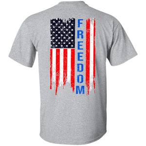 GeckoCustom Freedom Flag 4th of July Shirt H374 Basic Tee / Sport Grey / S