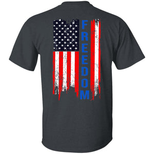 GeckoCustom Freedom Flag 4th of July Shirt H374 Basic Tee / Dark Heather / S