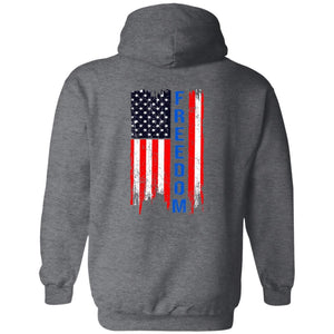 GeckoCustom Freedom Flag 4th of July Shirt H374 Pullover Hoodie / Dark Heather / S