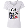 GeckoCustom G500L Ladies' 5.3 oz. T-Shirt Women V-Neck / White / S