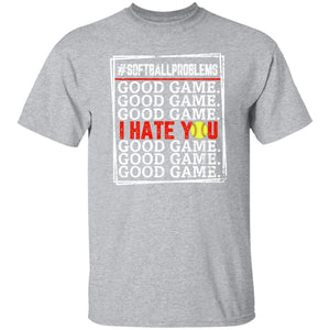 GeckoCustom Good Game I Hate You Softball T-Shirt Basic Tee / Sport Grey / S