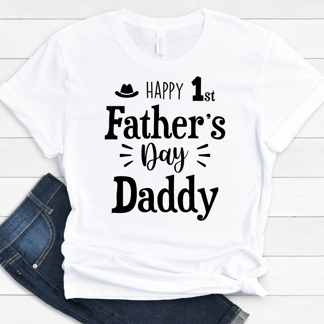 GeckoCustom Happy 1st Father's Day Family T-shirt, HN590