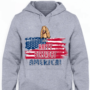 GeckoCustom Happy Birthday America Dog Lover Gift Shirt, Custom Dog Clipart, HN590