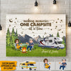 GeckoCustom Happy Camper Couple Chibi Camping Canvas HN590
