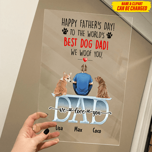 GeckoCustom Happy Father's Day To The World's Best Dog Dad Family 888240 Acrylic Frame, HN590