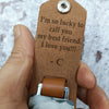 GeckoCustom I'm So Lucky To Call You My Best Friend Vintage Leather Photo Keychain C252