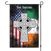 GeckoCustom Irish And American Flag Custom Garden Flag C161 12"x18"