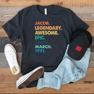 GeckoCustom Legendary Awesome Epic Since Personalized Custom Father's Day Shirt H342