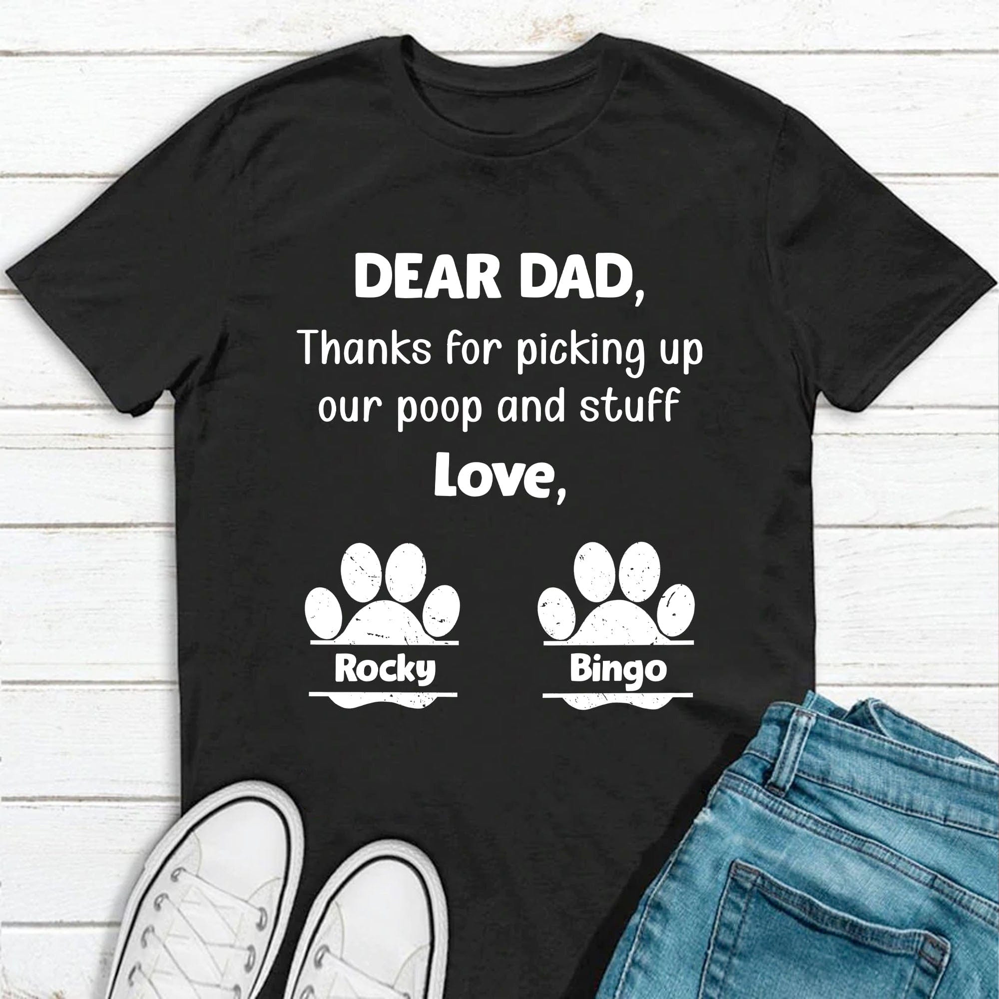 GeckoCustom Letter To Dad/Mom Personalized Custom Dog Shirt C280 Basic Tee / Black / S