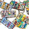 GeckoCustom License Plate Vintage Metal Keychain, Hippie Lovers, Camping Gift HN590 60mmW x 40mmH