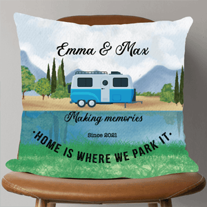 GeckoCustom Making Memories Home Is Where We Park It, Custom Name Pillow,SG02