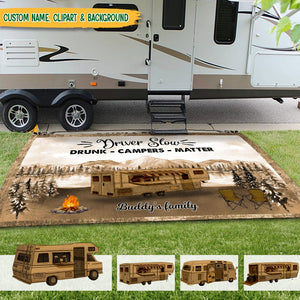 GeckoCustom Making Memories One Campsite At A Time Camping Patio Rug N369 HN590