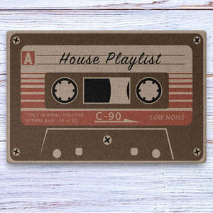 GeckoCustom Mix Tape Welcome Personalized Doormats 24x16 inch - 60x40 cm