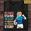 GeckoCustom No Grass Stains No Glory Soccer Girl Shirt Youth Tee / Black / YS