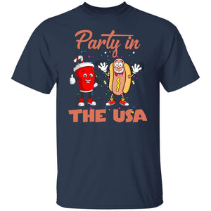 GeckoCustom Party in the USA Fourth of July Shirt H403 Basic Tee / Navy / S
