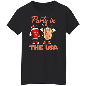 GeckoCustom Party in the USA Fourth of July Shirt H403 Women T-Shirt / Black / S