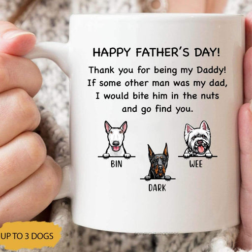 GeckoCustom Personalized Custom Coffee Mug, Dog Lover Gift, Fathers Day Gift, Thank You For Being My Daddy 11oz