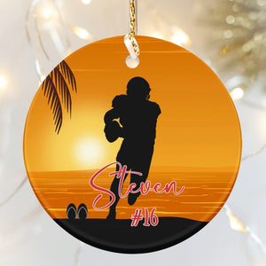 GeckoCustom Personalized Custom Football Ornament C529