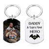 GeckoCustom Personalized Custom Keychain, Gift For Dad, Daddy A Son's First Hero A Daughter's First Love