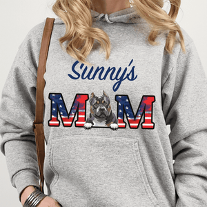 GeckoCustom Personalized Custom T Shirt, Dog Lover Gift, 4th Of July Gift, American Dog Mom Dog Dad Pullover Hoodie / Sport Grey Colour / S