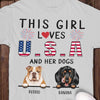 GeckoCustom Personalized Custom T Shirt, Dog Lover Gift, 4th Of July Gift, This Girl Loves USA And Her Dog