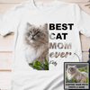 GeckoCustom Personalized Photo Custom Cat Shirt, Gift For Cat Lover, Best Cat Mom Ever Unisex T Shirt / Light Blue Color / S