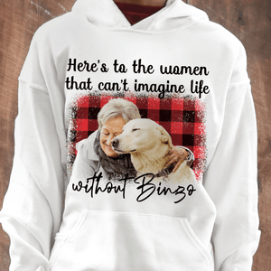 GeckoCustom Personalized Vintage Photo Custom Dog Shirt, Gift For Dog Lover, Can't Imagine Life Without Pullover Hoodie / White Colour / S