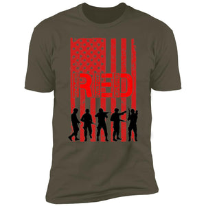 GeckoCustom Remember Everyone Deployed Red Friday American Flag Military 4th Of July Shirt H397 Premium Tee / Military Green / S