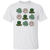 GeckoCustom St Patricks Smiley Shamrock Irish Shirt Basic Tee / White / S