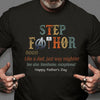 GeckoCustom Step Fathor Personalized Custom Father's Day Shirt H332 Basic Tee / Black / S