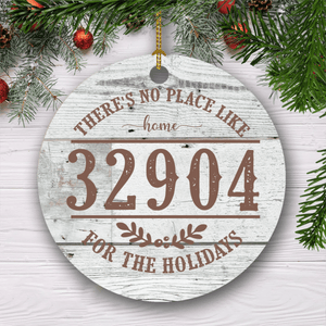 GeckoCustom There's No Place Like , Custom Zip Code Ornament, SG02
