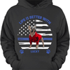 GeckoCustom Thin Blue Line, Custom T-Shirt For Polices, Dog Lovers, SG02 Pullover Hoodie / Black Colour / S