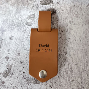 GeckoCustom Those We Love Don't Go Away Memorial Vintage Leather Photo Keychain