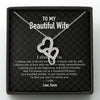 GeckoCustom To My Wife Girlfriend Personalized Message Card Necklace T89 Double Heart