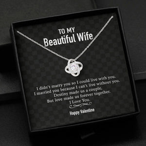 GeckoCustom To My Wife Girlfriend Personalized Message Card Necklace T94 Love Knot