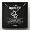 GeckoCustom To My Wife Girlfriend Personalized Message Card Necklace T95 Double Heart