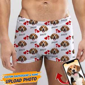 GeckoCustom Underwear Personalized Upload Photo Dog Cat For Men's Boxer Briefs Classic N369 HN590