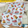 GeckoCustom Upload Photo Baby Firefighter Blanket HN590