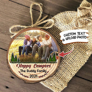 GeckoCustom Upload photo Ormanet For Campers, Christmas Wood Slice Ornament, HN590
