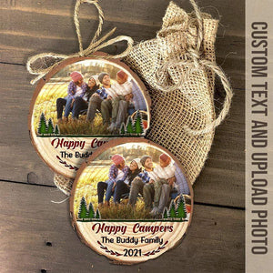 GeckoCustom Upload photo Ormanet For Campers, Christmas Wood Slice Ornament, HN590