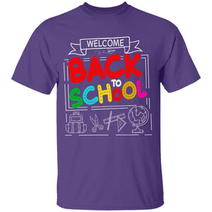 GeckoCustom Welcome Back To School 1st Day of School Shirt H423 Youth T-Shirt / Purple / YXS
