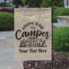 GeckoCustom Welcome To Our Campsite Garden Flag For Camping Lovers, Camping Time HN590 Without flagpole